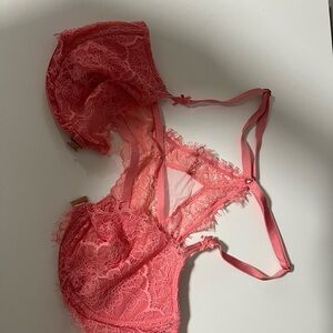 Victoria's Secret Coral Pink Lace Bralette